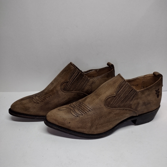 Frye Billy Shootie Western ankle leather brown/distressed 9B (discontinued) - Picture 2 of 11
